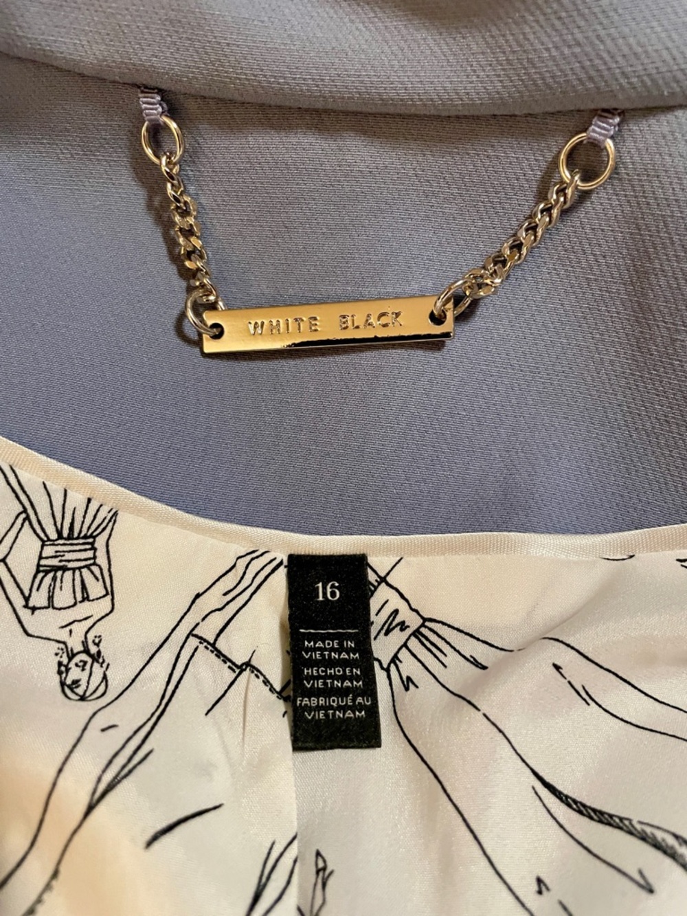 White House Black Market Double-Breasted Periwinkle Studio Blazer NWOT size 16 - Picture 6 of 11